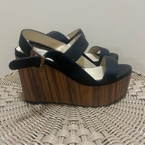 Jimmy Choo black wedge sandals / Euro 39